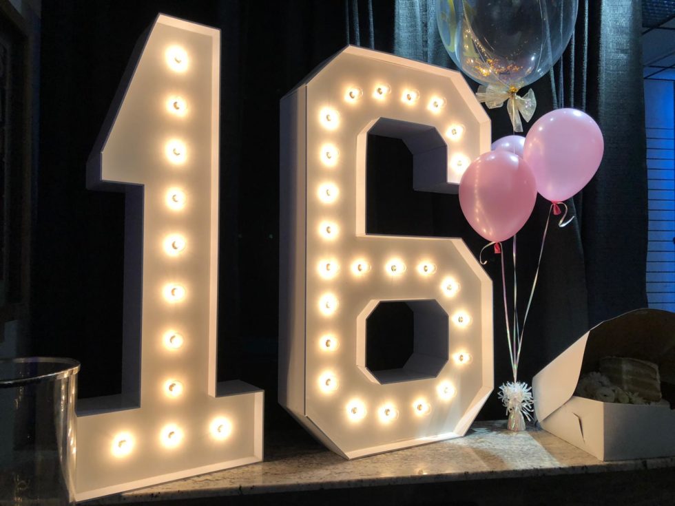 Marquee Numbers with Lights Rental Party Marquee Decor