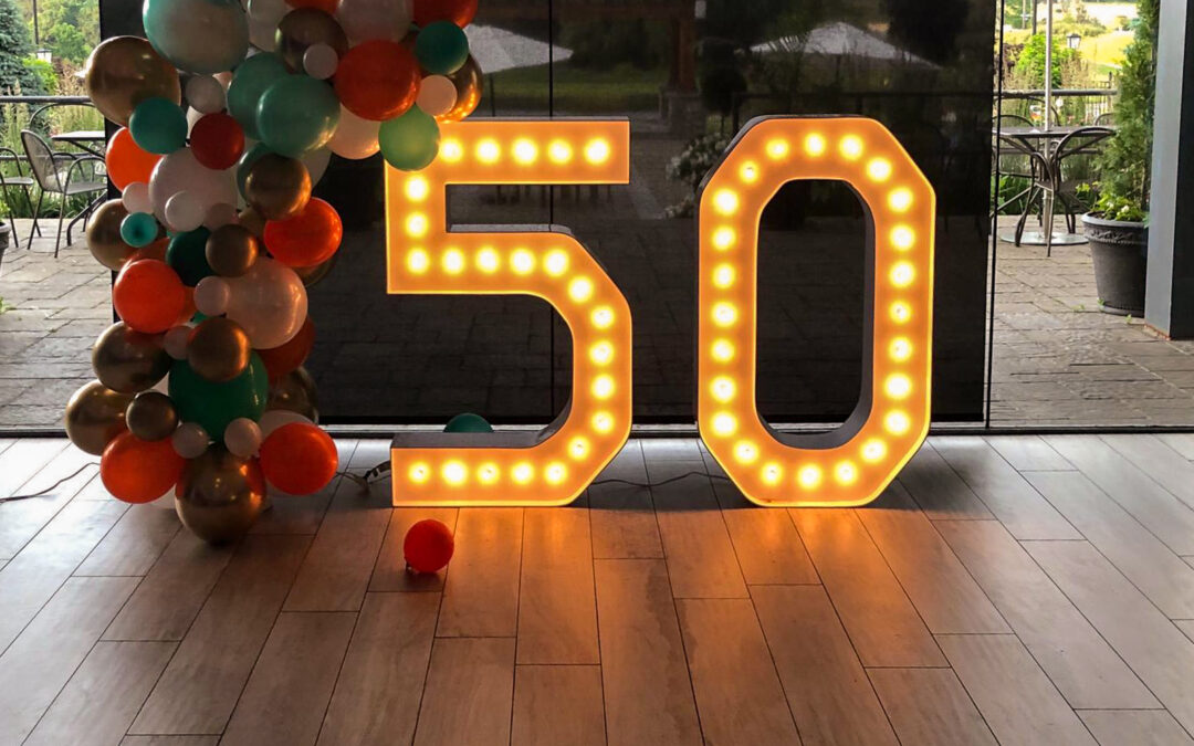 50th Birthday Party Bash – Niagara Falls Marquee Number Rentals