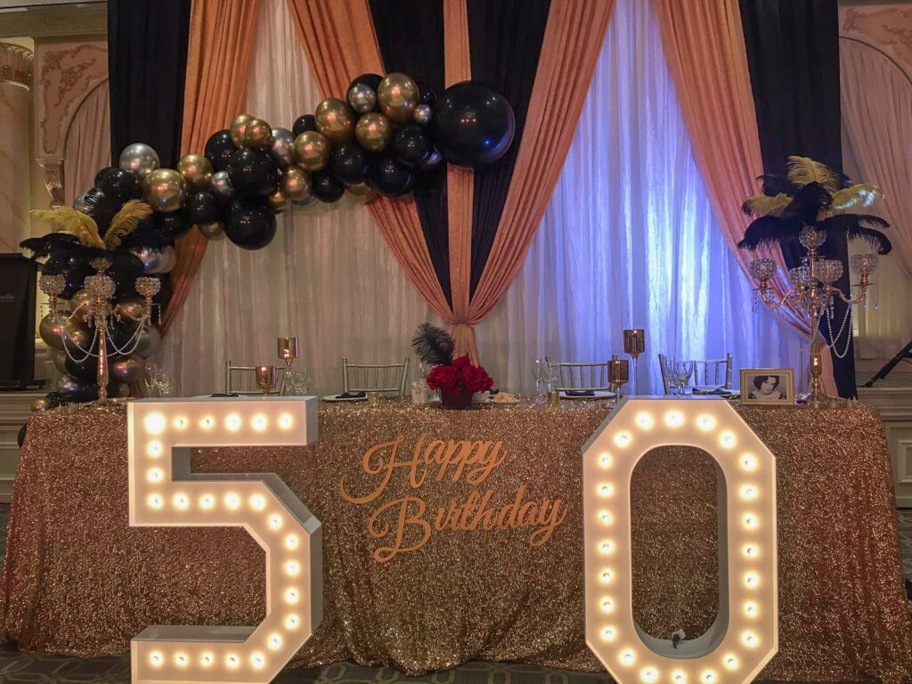 50th Birthday Party Bash - Niagara Falls Marquee Number Rentals