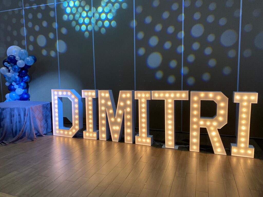 Custom marquee letter lights rental - Ancaster Event Rentals 