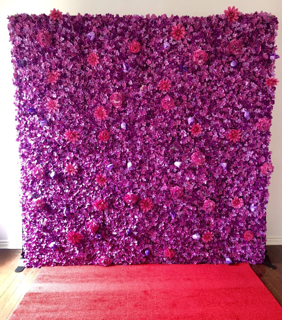 Purple Flower Wall - Renting a Brampton Flower Wall