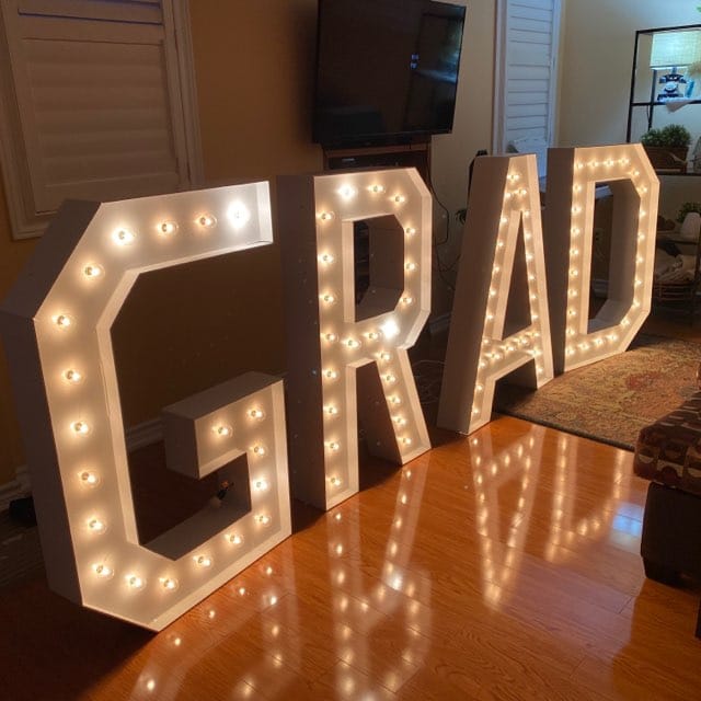 Grad - Marquee lights rentals