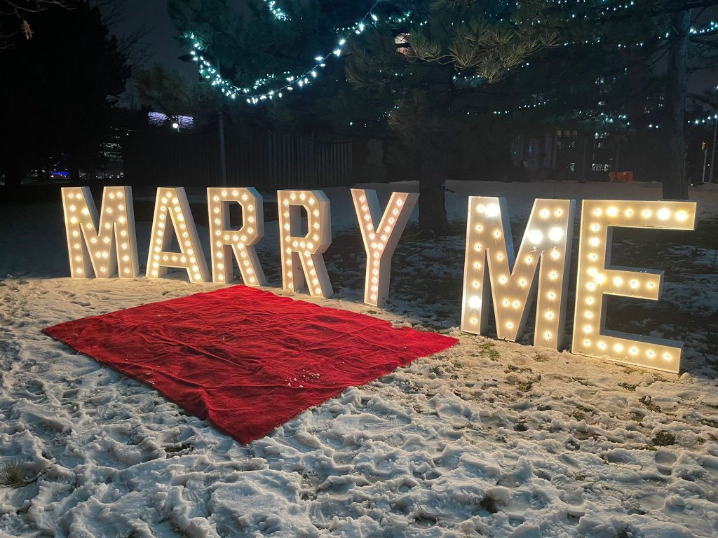 Marry Me Marquee Letters Rental